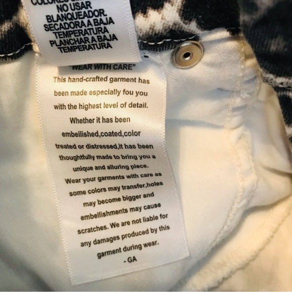 Good American Good Waist Crop Skinny Jeans White SNOW LEOPARD print size 8 29 - Picture 12 of 13